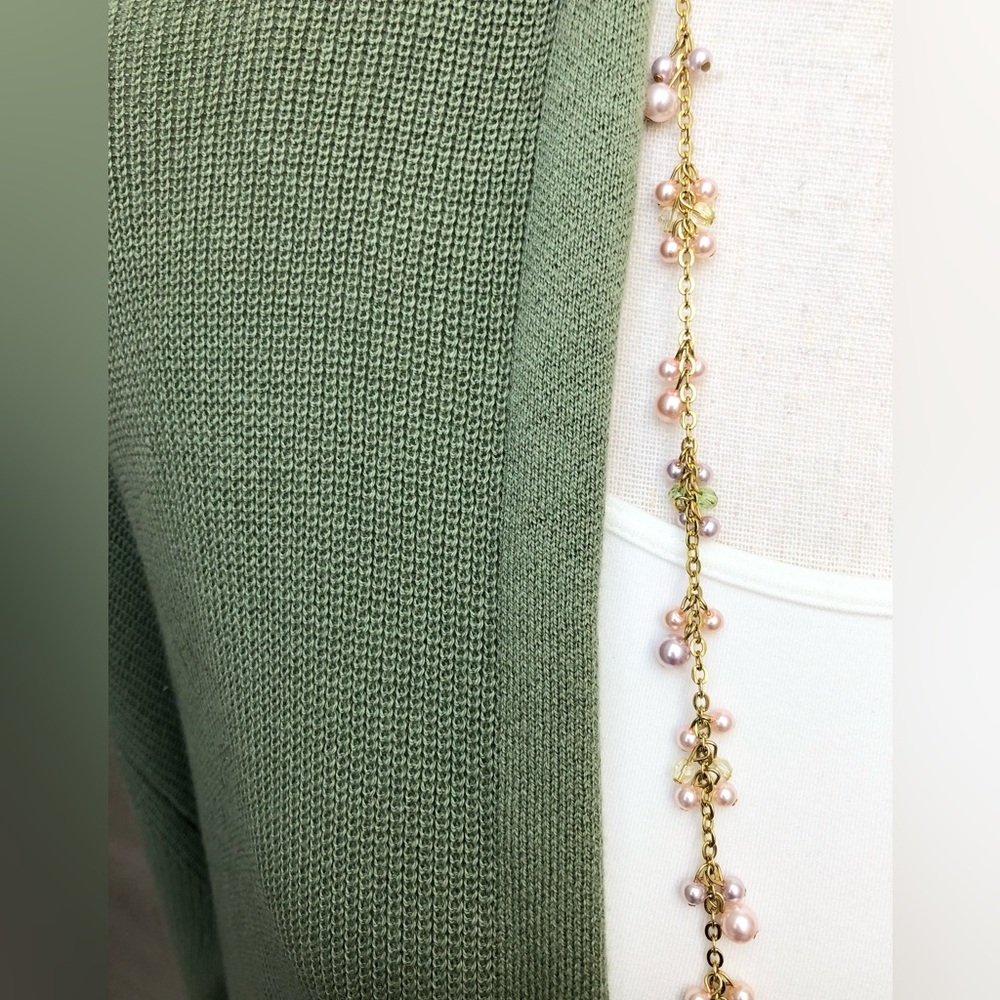 LOFT NWT Green Cotton Open Cardigan Size XL - Picture 6 of 13